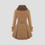 Belted Long Detachable Collar Winter Coat for Women