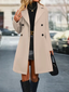 Double-Breasted Revere Collar Trench Coat for Women