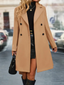 Double-Breasted Revere Collar Trench Coat for Women