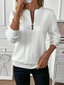 Elegant Ribbed V Neck Long Sleeve Pullover Sweater for Women