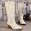 Western Block Heel Ankle Cowboy Boots for Women