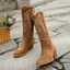 Western Block Heel Ankle Cowboy Boots for Women
