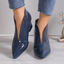 Textured Ankle Boots with Curved Cut and Mid Block Heel for Women